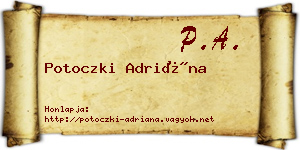 Potoczki Adriána névjegykártya